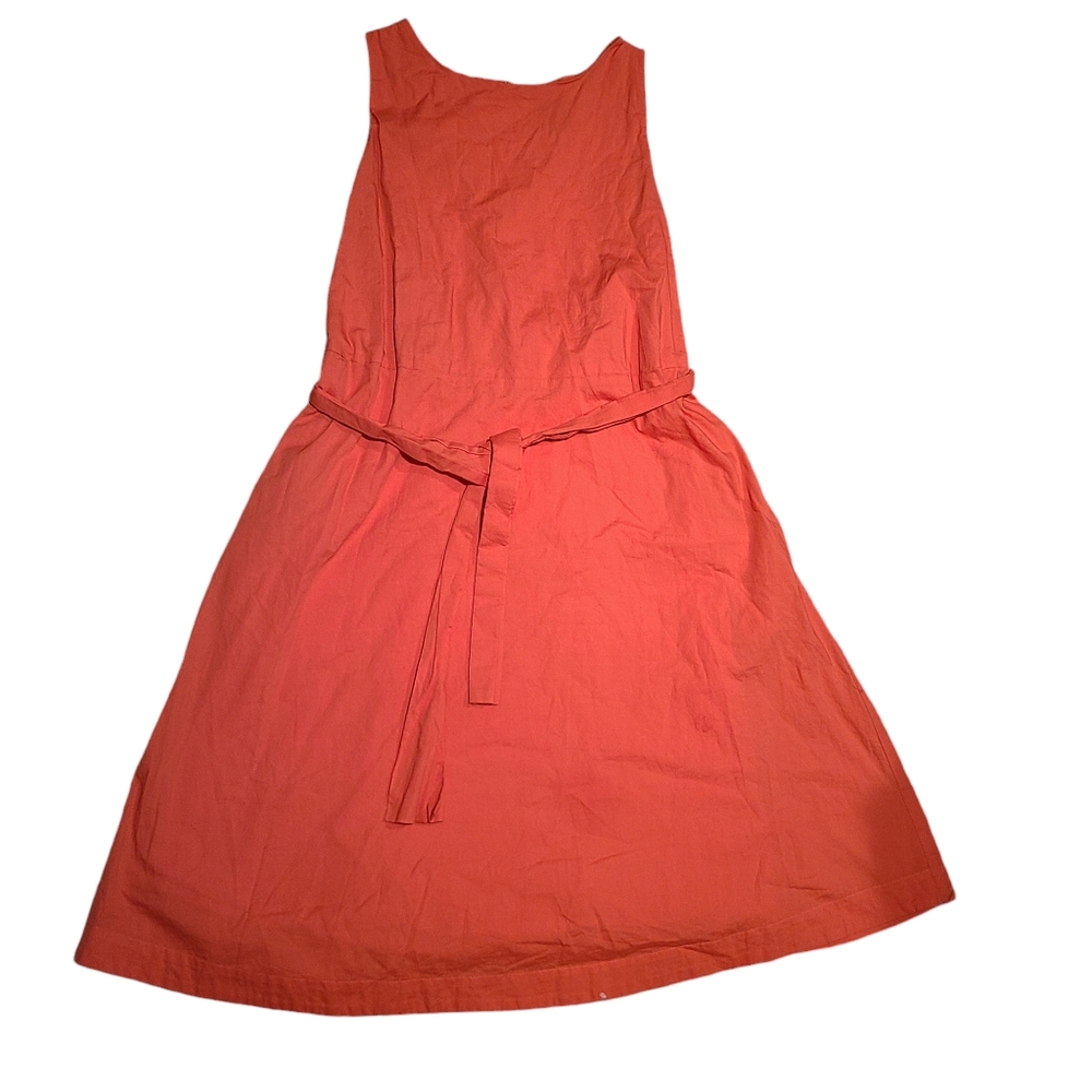 Ann Taylor Belted Orange Cotton Dress